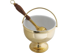 Hisopo y acetre de metal dorado