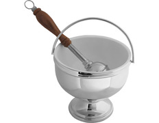 Hisopo y acetre de metal plateado