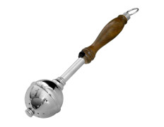 Hisopo de metal plateado con mango de madera