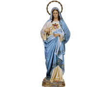 Sagrado Corazón de María con vestido azul y blanco