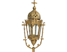 Farol procesional de metal dorado