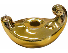 Lámpara de porcelana con baño de oro