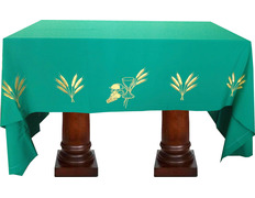 Manteles para mesa de altar con tela de color verde