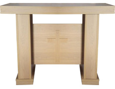 Mesa de altar de melamina imitación madera