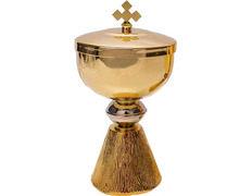 Minicopón dorado con tapa con Cruz