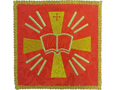 Palia bordado Alfa y Omega | Conjuntos de Altar rojo