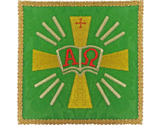 Palia bordado Alfa y Omega | Conjuntos de Altar verde