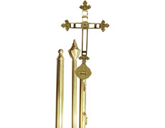 Vara porta estandartes dorada con Cruz