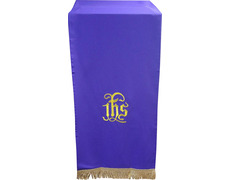 Paño cubre atril con IHS bordado morado