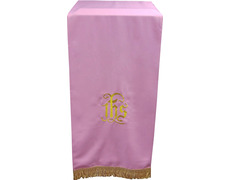 Paño cubre atril con IHS bordado rosa