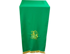 Paño cubre atril con IHS bordado verde
