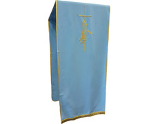 Paño de atril de poliéster con fleco de oro azul