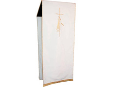 Paño de atril de poliéster con fleco de oro blanco