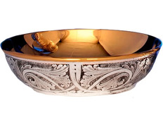 Añadir a la cesta Patena de plata repujada con interior dorado Patena de plata repujada con interior dorado