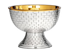 Patena de plata con cincelado lineal