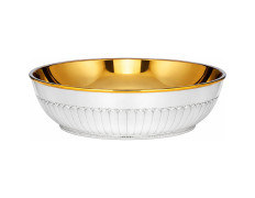 Patena de plata sin pie con repujado sencillo