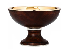 Patena de plata y madera con base