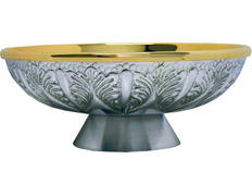 Patena grabada en metal y con baño dorado