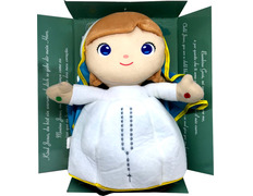 Peluche de la Virgen María con oraciones
