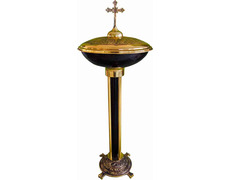 Pila de Bautismo de fundición dorada y negra