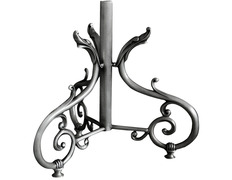 Porta Cruz parroquial de metal plateado