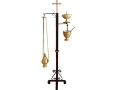 Portaincensario de forja negro y dorado