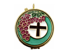 Porta viático con racimo de uvas y Cruz esmaltadas