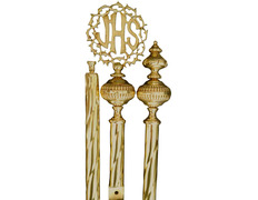 Porta estandartes de bronce con tubo salomónico