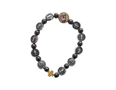 Pulsera con medalla de San Benito | Color plata