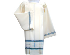 Roquete beige con bordado de vainica en color gris