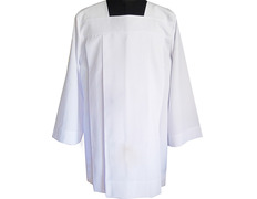 Roquete sacerdotal blanco con tablas