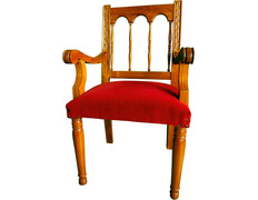 Sede en madera de haya con tapizado granate