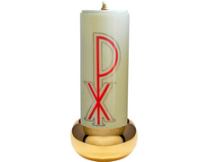 Candelero con forma circular - Vela de 8 cm.