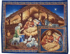Tapiz y cojín de Navidad | Lienzo del Nacimiento de Belén