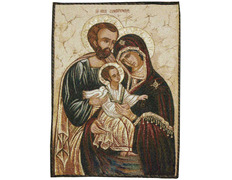 Tapiz icono bizantino Sagrada Familia