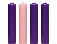 Vela de Adviento | Set dos colores | 5 x 27 cm.