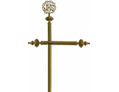 Guión porta estandartes decorado con IHS