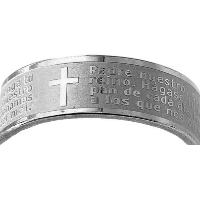 Anillo Padre Nuestro de acero