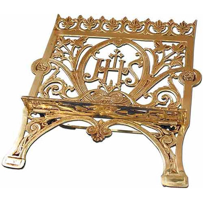 Atril de mesa gótico con JHS en relieve