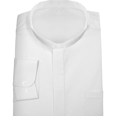 Camisa blanca con alzacuellos para cura M/L