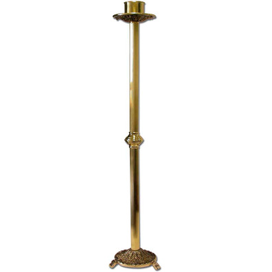 Candelero de pie con base y bandeja decoradas