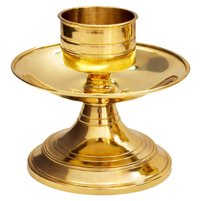 Candelero de mesa en bronce acabado sencillo