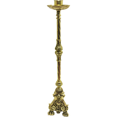 Candelero de pie en bronce de 115 cm. de altura
