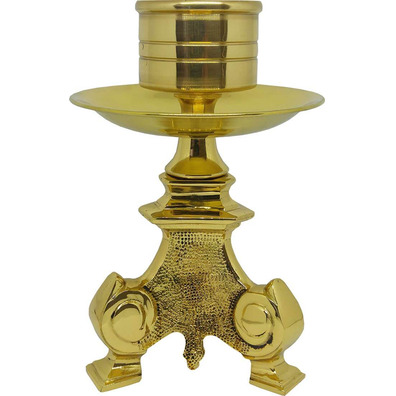 Candelero para altar con pie de bronce