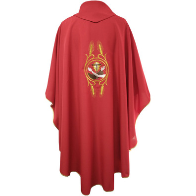Casulla bordado Franciscano rojo