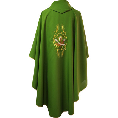 Casulla bordado Franciscano verde