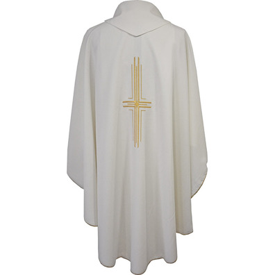 Casulla con Cruz bordada | Cuatro colores litúrgicos blanco