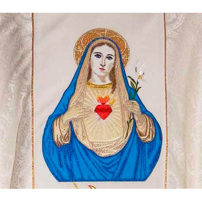 Casulla con Sagrado Corazón de María bordado