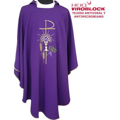 Casulla HeiQ Viroblock | Vestimenta litúrgica antiviral y antimicrobiana morado