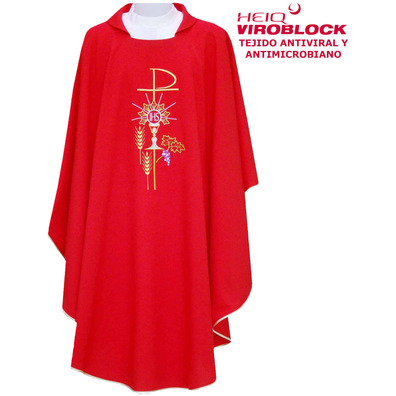 Casulla HeiQ Viroblock | Vestimenta litúrgica antiviral y antimicrobiana rojo